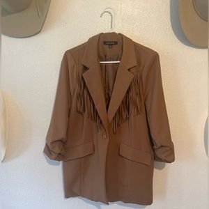 Strut & Bolt Brown fringe blazer